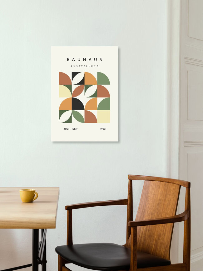 Wandbild 'Bauhaus Ausstellung 1923 Poster Design grün-beige-orange' – Kunst von Bauhaus Collection als Poster oder Acrylglasbild