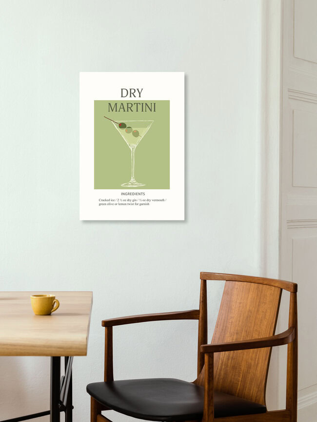 'Dry Martini' – Wall Art by Typo Art as Poster or Acrylic Glass Print