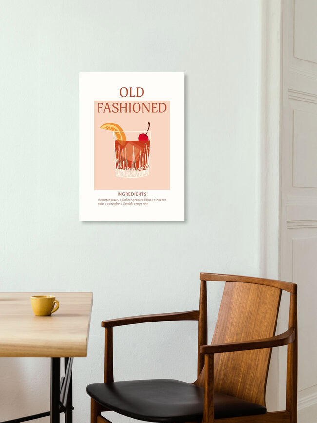 'Old Fashioned' – Wall Art by Typo Art as Poster or Acrylic Glass Print