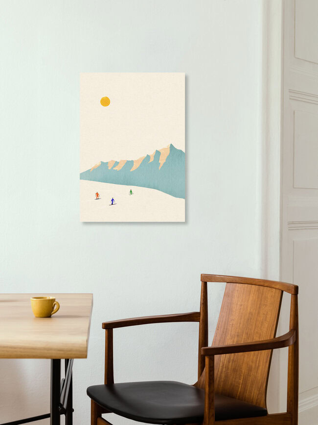 Wandbild 'Happier Skiers' – Kunst von Henry Rivers als Poster oder Acrylglasbild