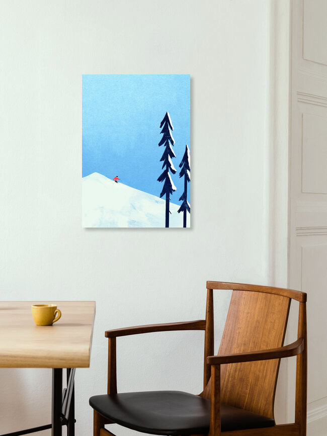 Wandbild 'Ski Tag' – Kunst von Henry Rivers als Poster oder Acrylglasbild
