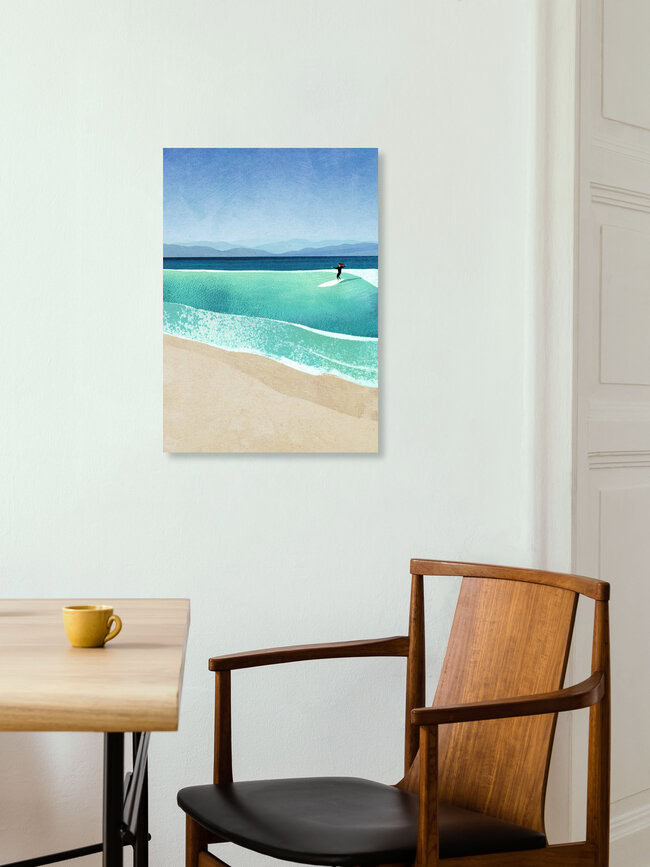 'Surf Girl' – Wall Art by Henry Rivers as Poster or Acrylic Glass Print