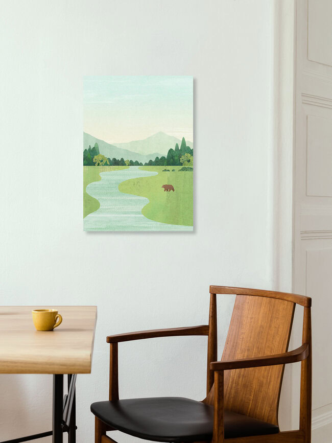 'Bear in the meadow' – Wall Art by Henry Rivers as Poster or Acrylic Glass Print