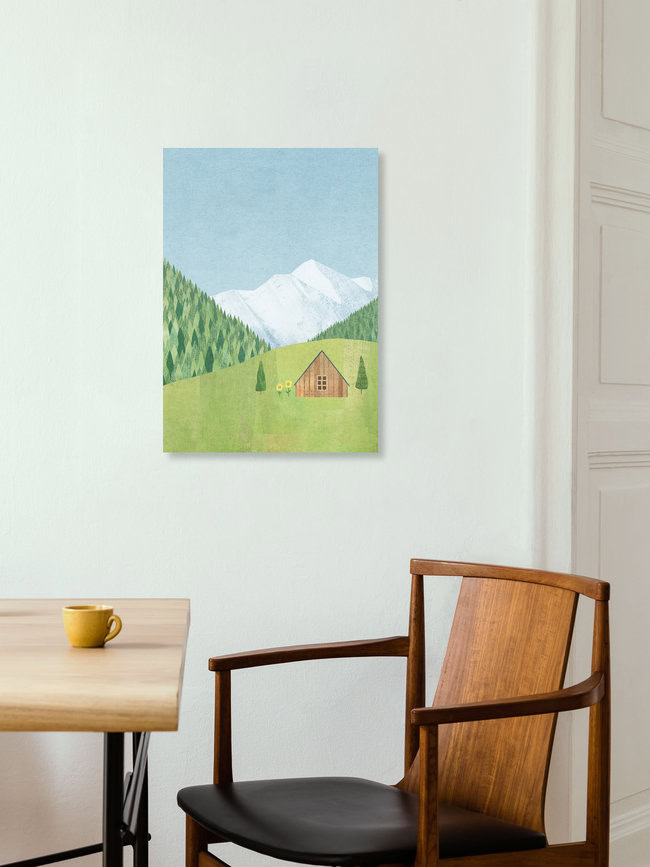 'Mountain Hut' – Wall Art by Henry Rivers as Poster or Acrylic Glass Print