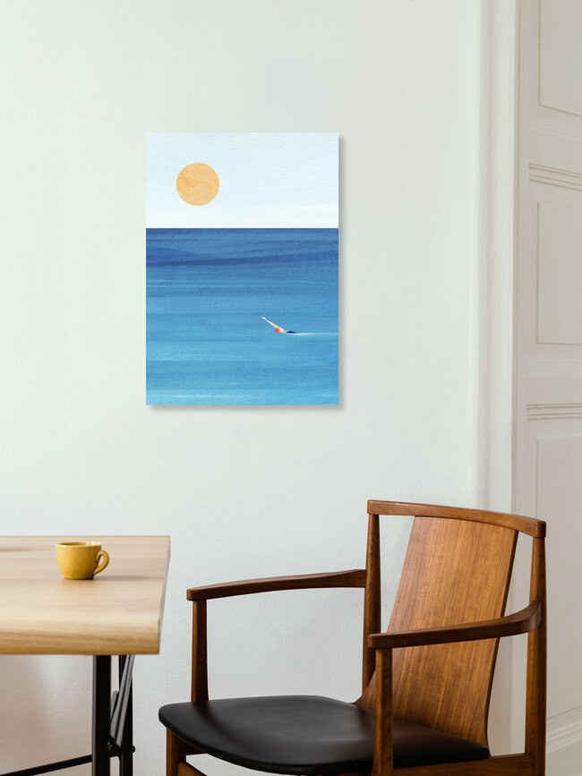 'Sunset Swim' – Wall Art by Henry Rivers as Poster or Acrylic Glass Print