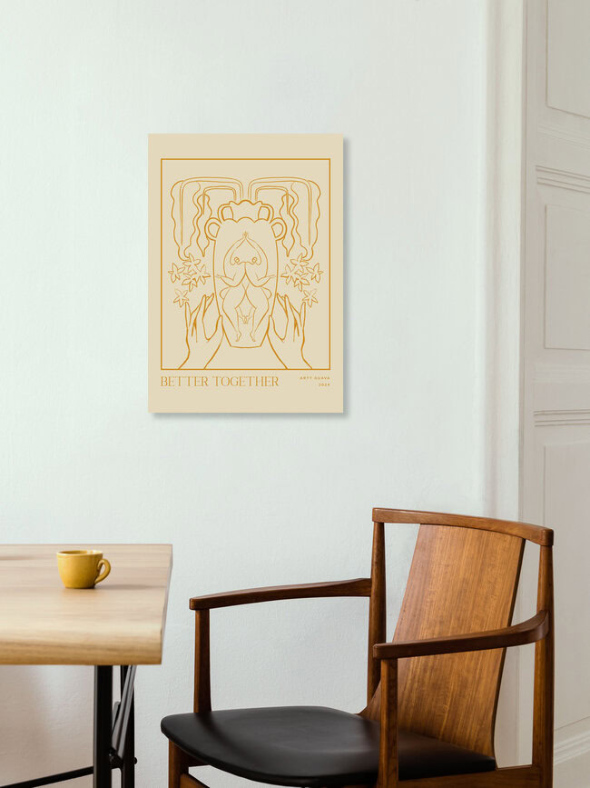 Wandbild 'Better Together Line Art' – Kunst von Arty Guava als Poster oder Acrylglasbild
