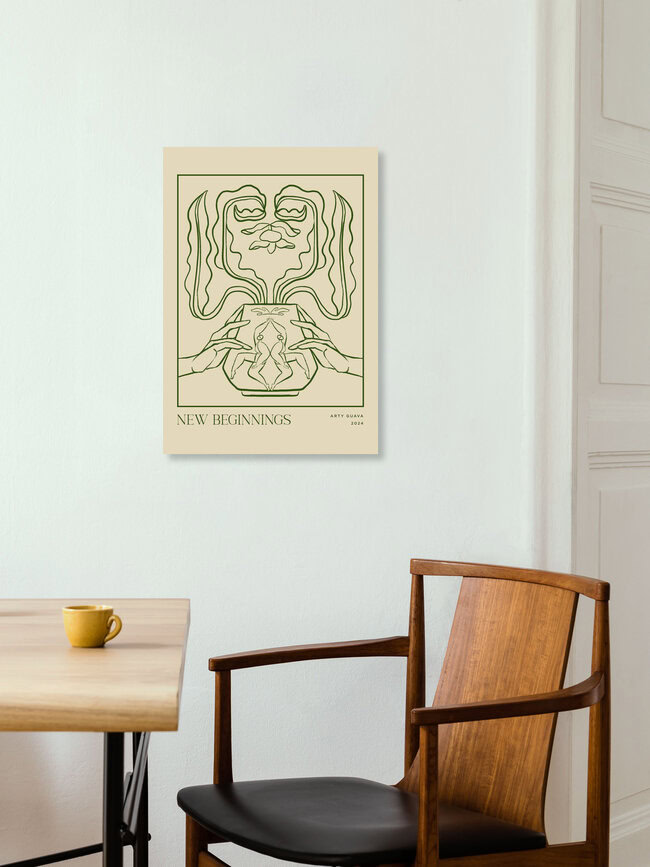 Wandbild 'Line Art New Beginnings' – Kunst von Arty Guava als Poster oder Acrylglasbild