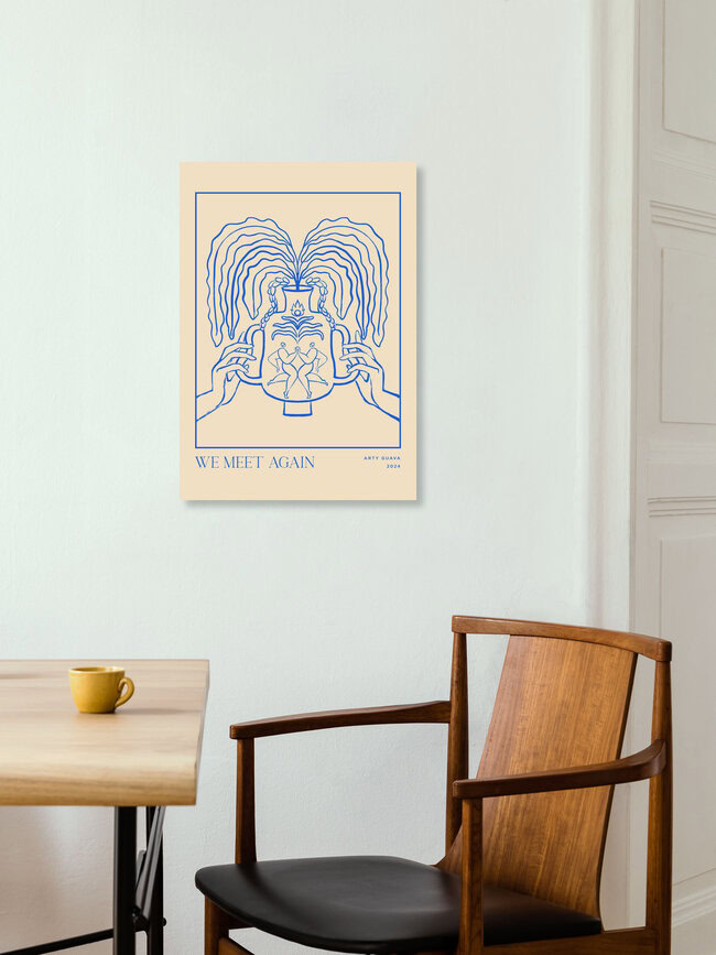 'We Meet Again Line Art' – Wall Art by Arty Guava as Poster or Acrylic Glass Print
