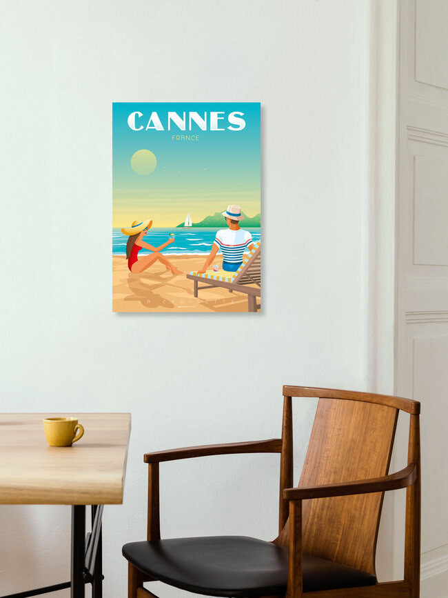 Wandbild 'Cannes French Riviera France travel poster art print' – Kunst von François Beutier als Poster oder Acrylglasbild