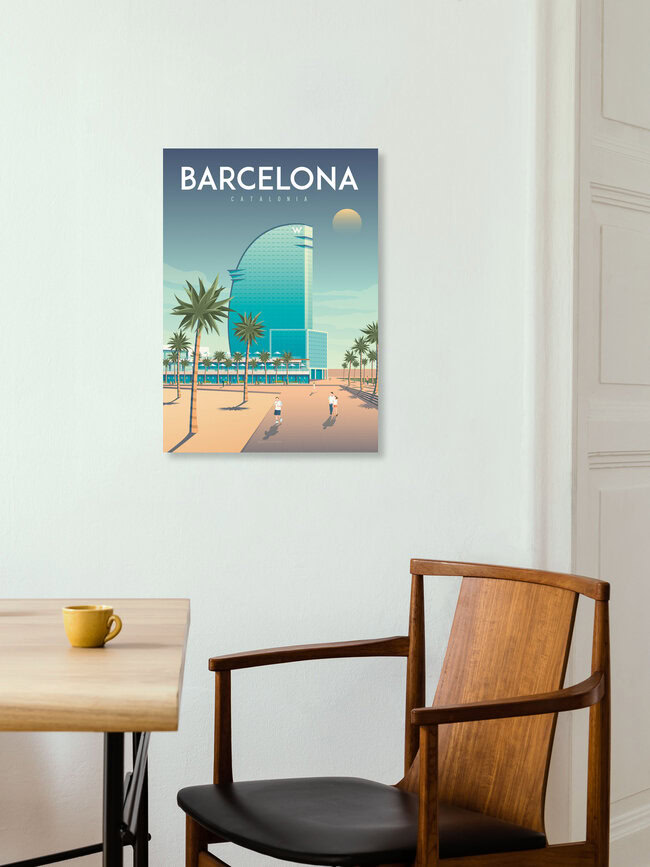 Wandbild 'Barcelona Spain Travel poster art print' – Kunst von François Beutier als Poster oder Acrylglasbild