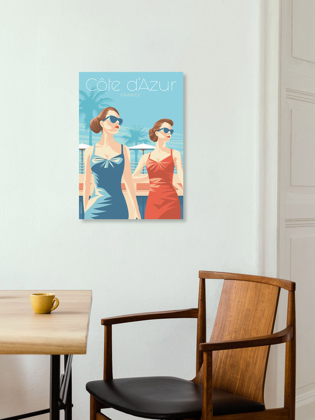 Wandbild 'French Riviera France Travel Poster Art Print' – Kunst von François Beutier als Poster oder Acrylglasbild