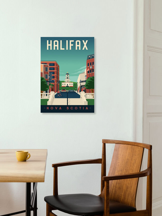Wandbild 'Halifax Nova Scotia Travel Poster Art Print' – Kunst von François Beutier als Poster oder Acrylglasbild