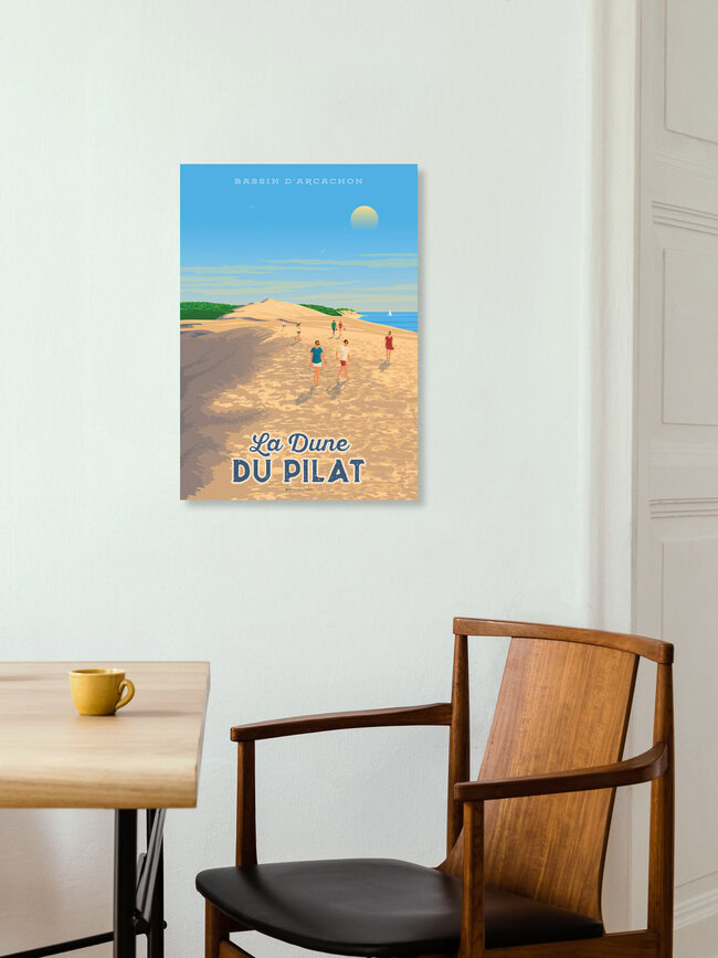 'Dune du Pilat Arcachon France Travel Poster Art Print' – Wall Art by François Beutier as Poster or Acrylic Glass Print