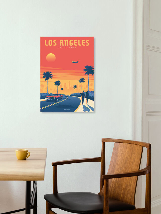 'Los Angeles California Travel Poster Art Print' – Wall Art by François Beutier as Poster or Acrylic Glass Print