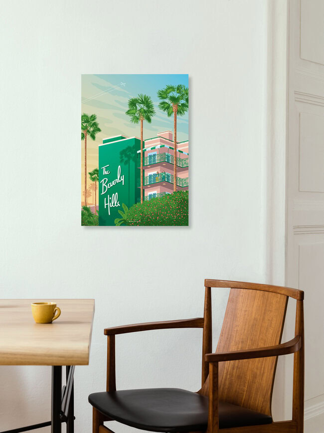 Wandbild 'Beverly Hills Los Angeles California Travel Poster Art Print' – Kunst von François Beutier als Poster oder Acrylglasbild