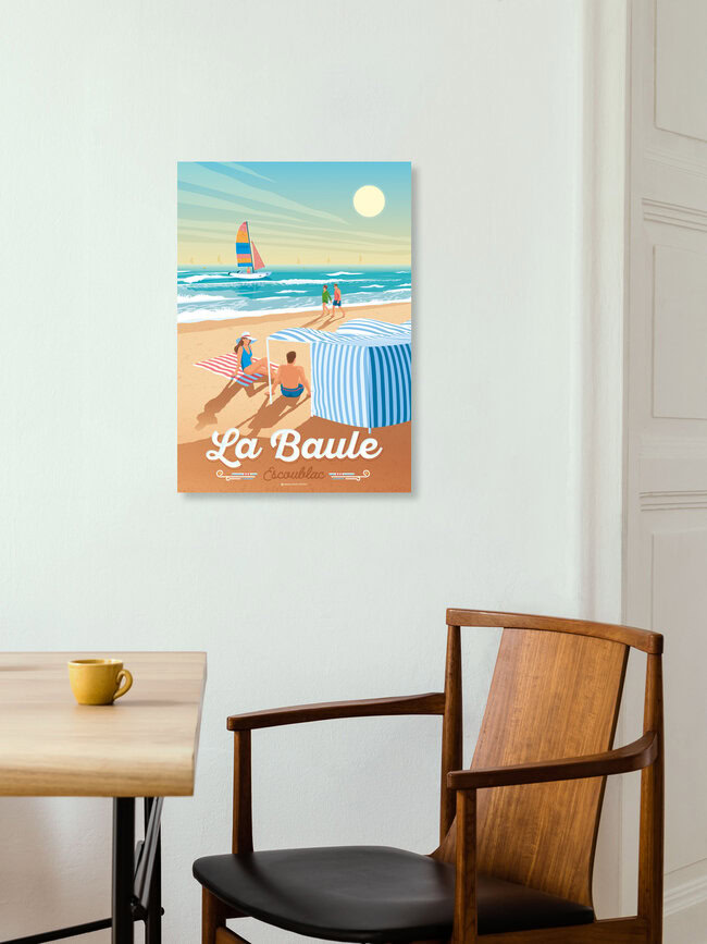 Wandbild 'La Baule Escoublac Beach France Travel Poster Art Print' – Kunst von François Beutier als Poster oder Acrylglasbild