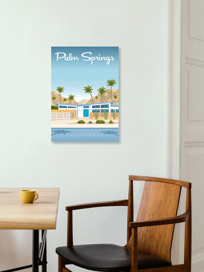 Wandbild 'Palm Springs California Travel Poster Art Print' – Kunst von François Beutier als Poster oder Acrylglasbild