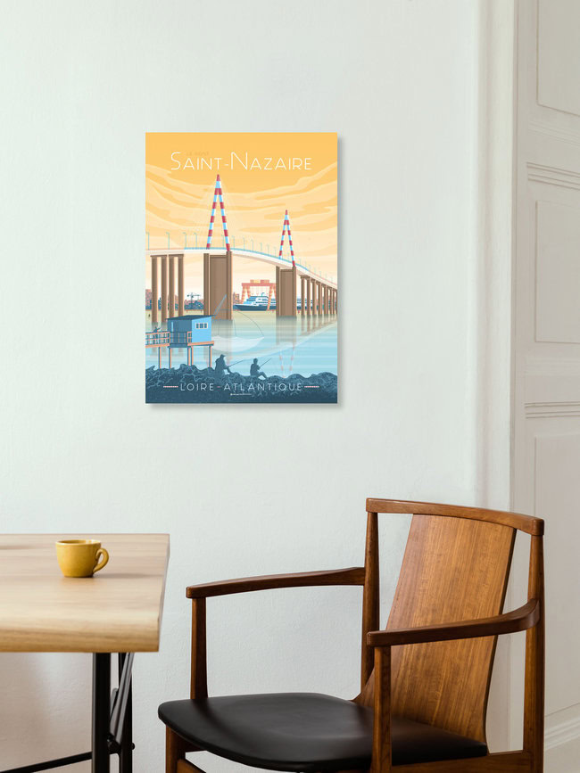 Wandbild 'Saint Nazaire France Travel Poster Art Poster' – Kunst von François Beutier als Poster oder Acrylglasbild