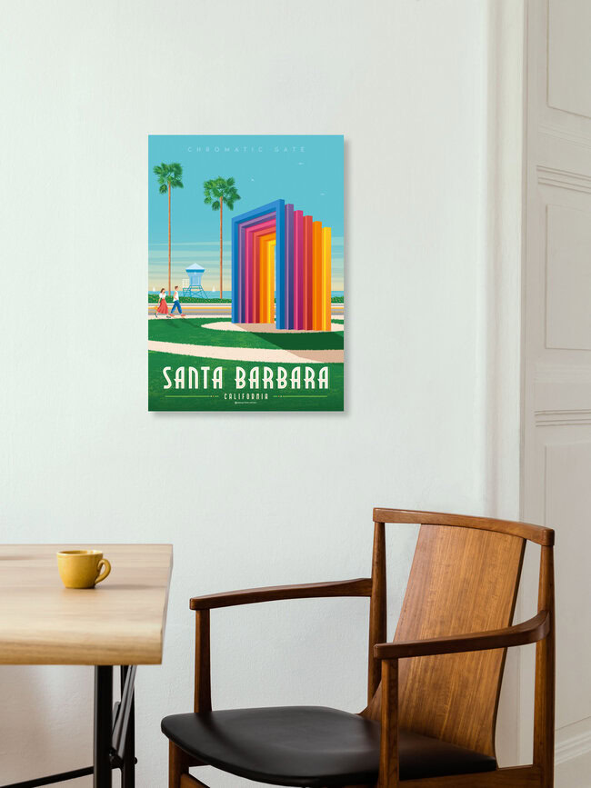 'Santa Barbara California Travel Poster Art Print' – Wall Art by François Beutier as Poster or Acrylic Glass Print
