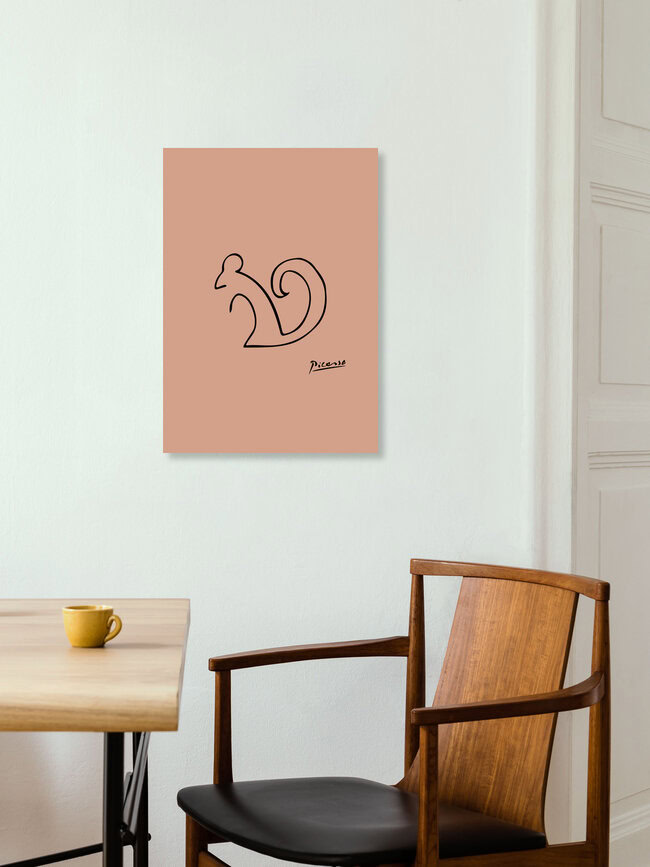 Picasso Strichzeichnung - Eichhörnchen Terracotta, Deutschland – Fotokunst von Art Classics als Poster oder Acrylglasbild