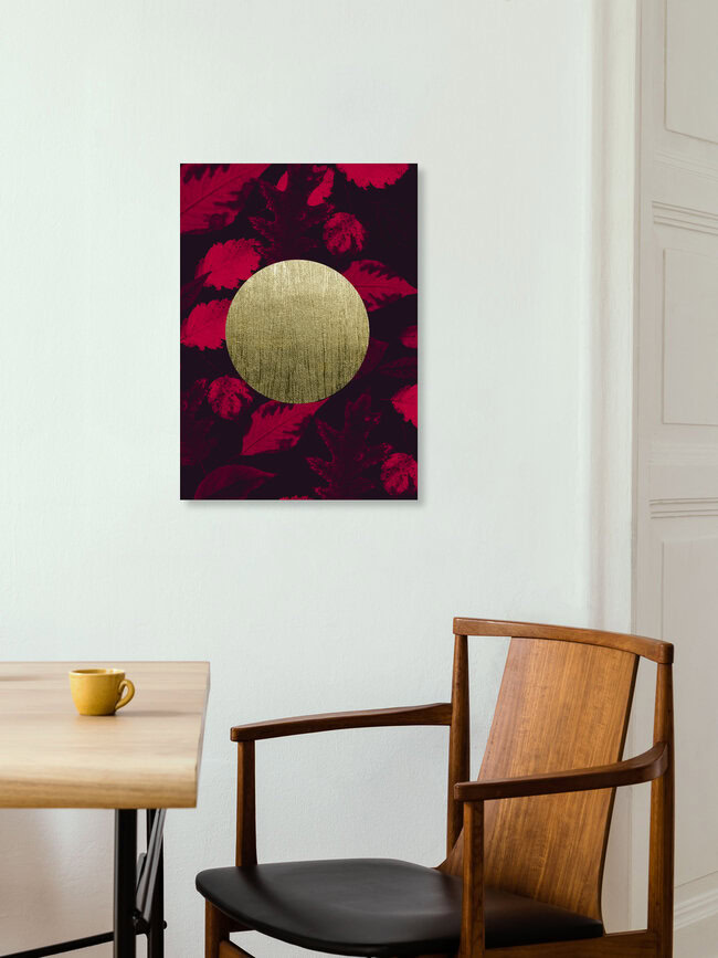 Wandbild 'Gold Moon Red' – Kunst von Julia Hariri als Poster oder Acrylglasbild