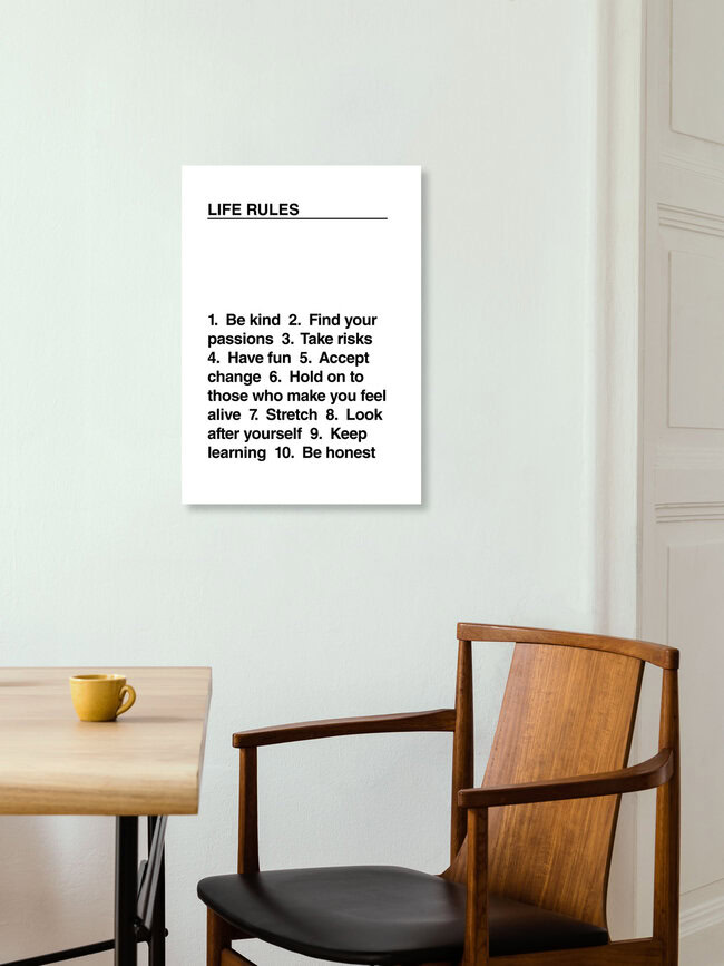 Wandbild 'Life Rules' – Kunst von Frankie Kerr-Dineen als Poster oder Acrylglasbild