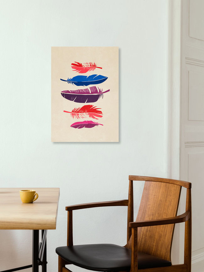 Wandbild 'Bunte Federn' – Kunst von Pia Kolle als Poster oder Acrylglasbild