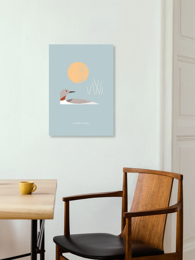 'Northern Diver' – Wall Art by Maja Modén as Poster or Acrylic Glass Print
