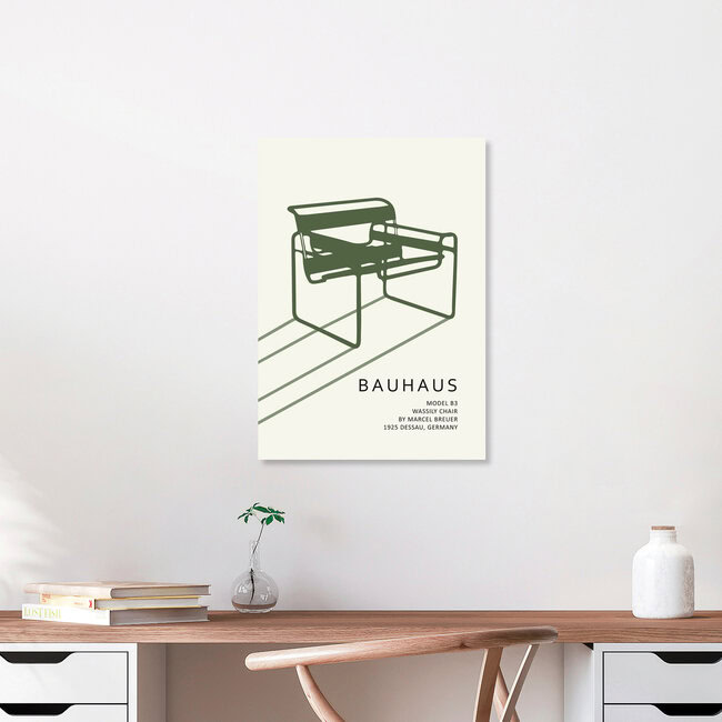 Wandbild 'Bauhaus Chair Model B3 by Marcel Breuer grün-beige' – Kunst von Bauhaus Collection als Poster oder Acrylglasbild
