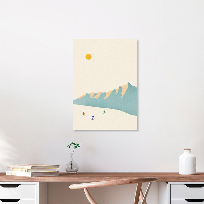 Wandbild 'Happier Skiers' – Kunst von Henry Rivers als Poster oder Acrylglasbild