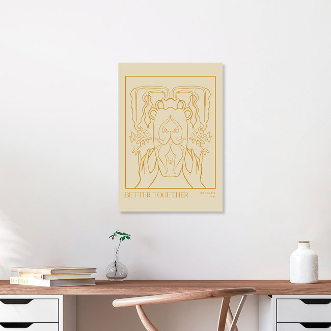 Wandbild 'Better Together Line Art' – Kunst von Arty Guava als Poster oder Acrylglasbild