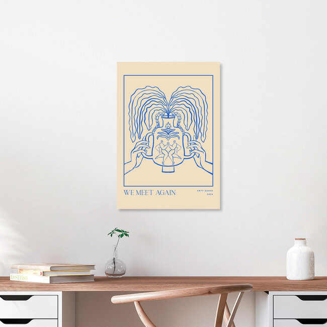'We Meet Again Line Art' – Wall Art by Arty Guava as Poster or Acrylic Glass Print