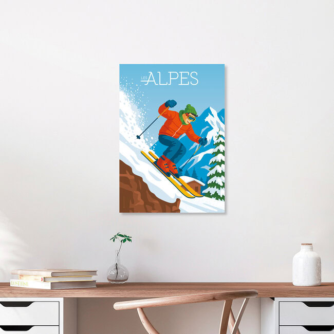 Wandbild 'The Alps Savoie France Travel Poster Art Print' – Kunst von François Beutier als Poster oder Acrylglasbild