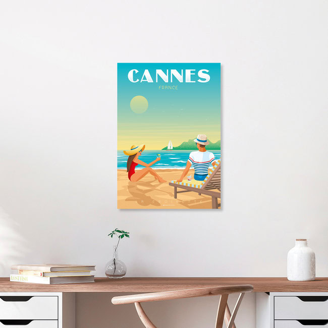 Wandbild 'Cannes French Riviera France travel poster art print' – Kunst von François Beutier als Poster oder Acrylglasbild