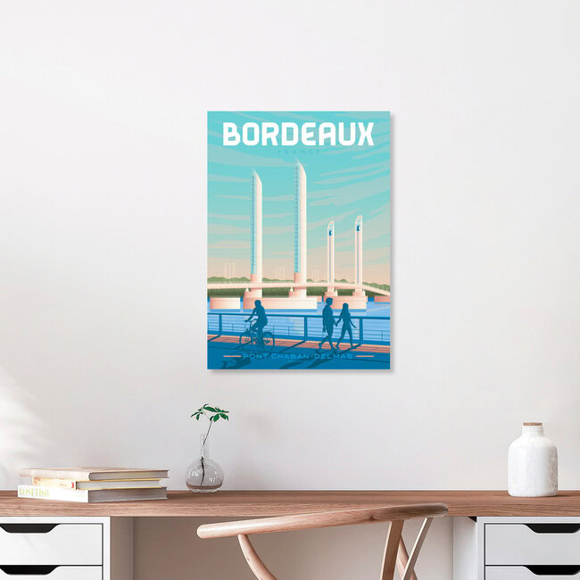 Wandbild 'Bordeaux France Travel Poster Art Print' – Kunst von François Beutier als Poster oder Acrylglasbild