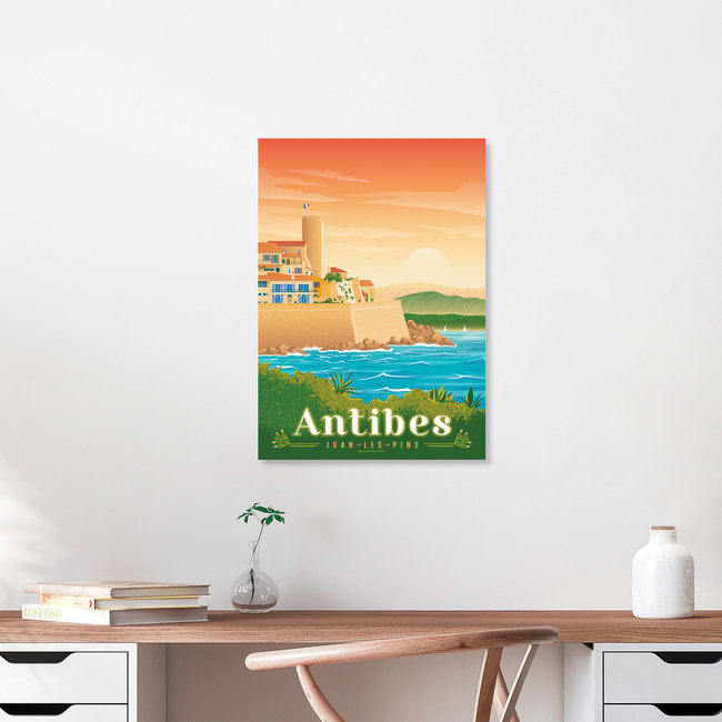Wandbild 'Antibes French Riviera France Travel Posters art print' – Kunst von François Beutier als Poster oder Acrylglasbild
