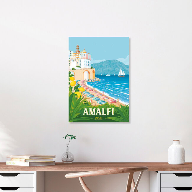 Wandbild 'Amalfi Coast Italy Travel poster art print' – Kunst von François Beutier als Poster oder Acrylglasbild