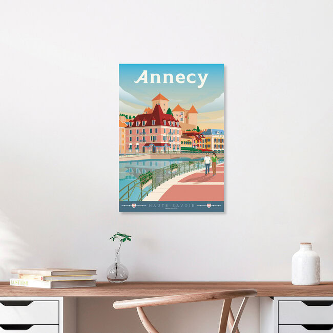 Wandbild 'Annecy France Travel Posters Art print' – Kunst von François Beutier als Poster oder Acrylglasbild