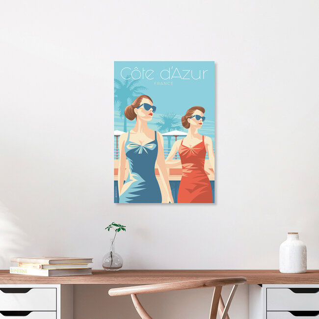 Wandbild 'French Riviera France Travel Poster Art Print' – Kunst von François Beutier als Poster oder Acrylglasbild