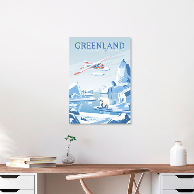 'Greenland Denmark Travel Poster Art Print' – Wall Art by François Beutier as Poster or Acrylic Glass Print