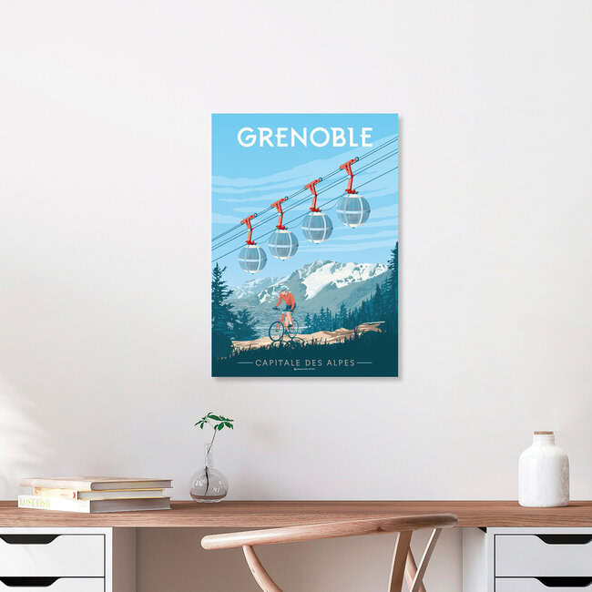 Wandbild 'Grenoble France Travel Poster Art print' – Kunst von François Beutier als Poster oder Acrylglasbild