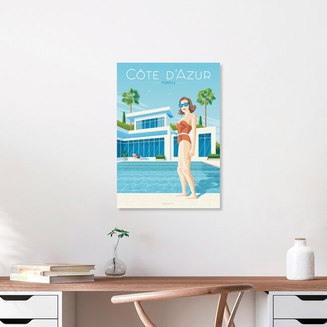 Wandbild 'French Riviera France Travel Poster Art Print' – Kunst von François Beutier als Poster oder Acrylglasbild