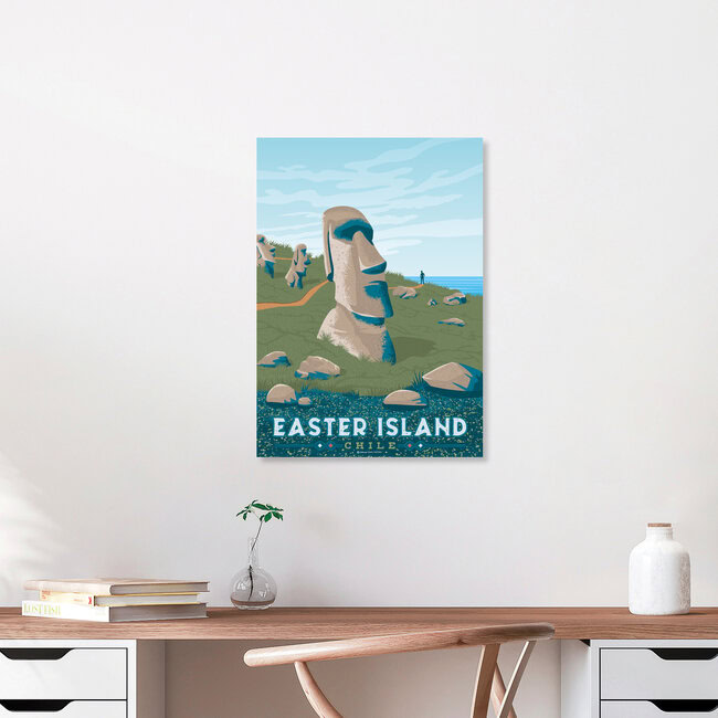 'Easter Island Chile Travel Poster Art Print' – Wall Art by François Beutier as Poster or Acrylic Glass Print