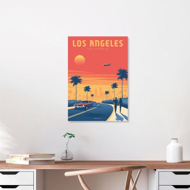 'Los Angeles California Travel Poster Art Print' – Wall Art by François Beutier as Poster or Acrylic Glass Print