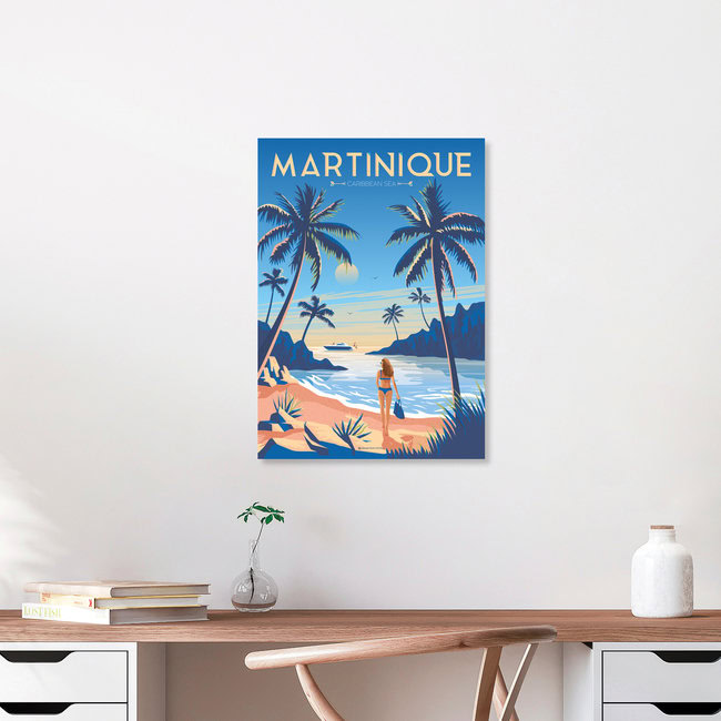 Wandbild 'Martinique French Polynesia Travel Poster Art Print' – Kunst von François Beutier als Poster oder Acrylglasbild