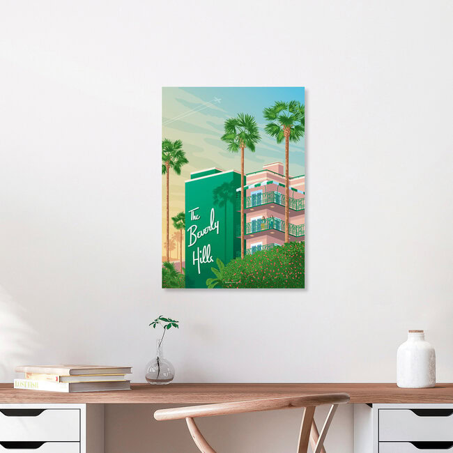 Wandbild 'Beverly Hills Los Angeles California Travel Poster Art Print' – Kunst von François Beutier als Poster oder Acrylglasbild