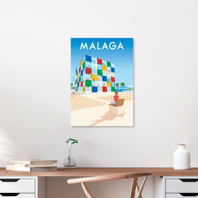 Wandbild 'Malaga Andalusia Spain Travel Posters Art Print' – Kunst von François Beutier als Poster oder Acrylglasbild