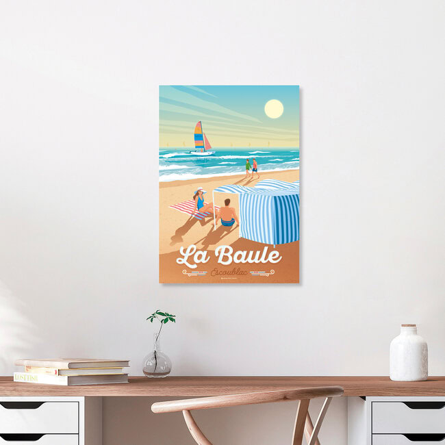 Wandbild 'La Baule Escoublac Beach France Travel Poster Art Print' – Kunst von François Beutier als Poster oder Acrylglasbild