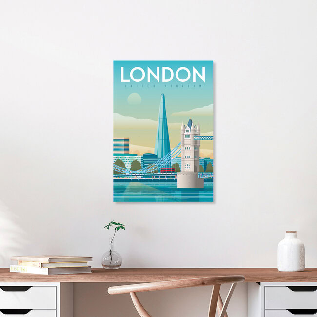 Wandbild 'London Tower Bridge Travel Poster Art Print' – Kunst von François Beutier als Poster oder Acrylglasbild