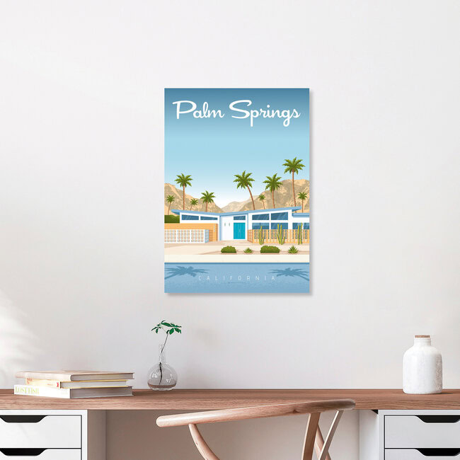 Wandbild 'Palm Springs California Travel Poster Art Print' – Kunst von François Beutier als Poster oder Acrylglasbild